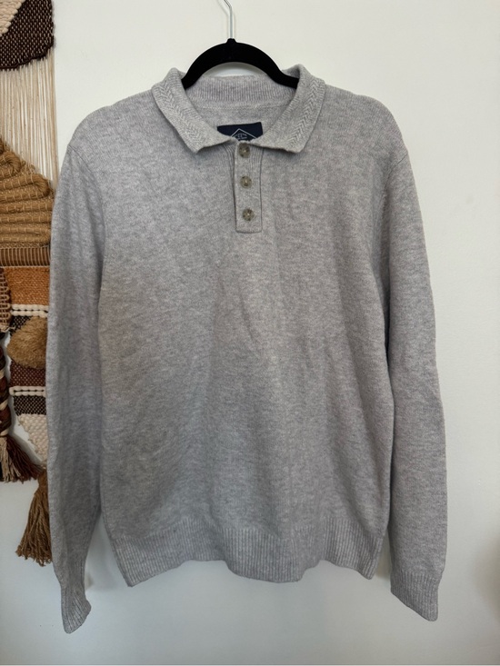 St. John's Bay Other - St. John's Bay Heather Grey Knit Polo Sweater - Men's M